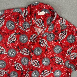 VTG Third Rail Dragon Mandala Print Shirt Mens XL‎ Red Short Sleeve Made in USA